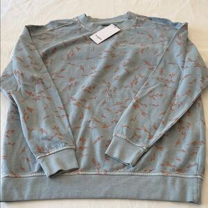 Goodfellow & Co Light Blue and Rust Patterned Crewneck Sweater NWT